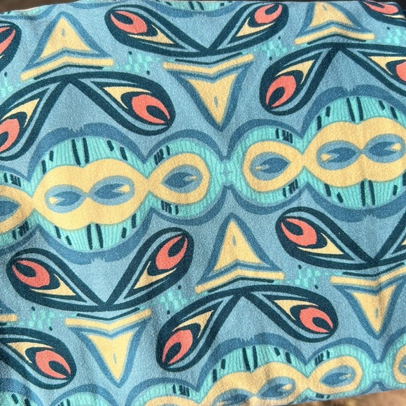 NEW LulaRoe Novelty Print Leggings TC Tall & Curvy Geometric Abstract Blue - Picture 2 of 7